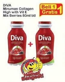 Promo Harga DIVA Minuman Collagen High Vit. E Mix Berries 80 ml - Indomaret