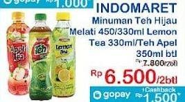 Promo Harga Indomaret Minuman Teh Lemon, Apel, Hijau Melati 330 ml - Indomaret