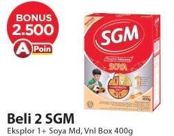 Promo Harga SGM Eksplor Soya 1-5 Susu Pertumbuhan Madu, Vanila 400 gr - Alfamart