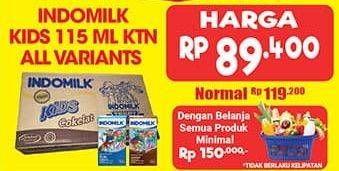 Promo Harga Indomilk Susu UHT Kids All Variants per 40 pcs 115 ml - Hypermart