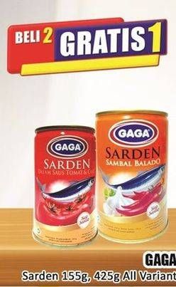 Promo Harga Gaga Sardines All Variants 155 gr - Hari Hari