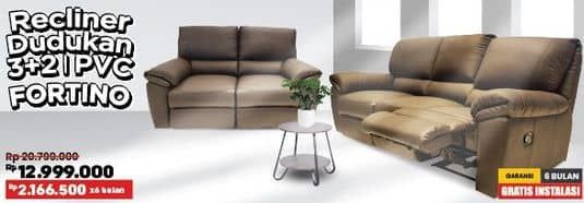 Promo Harga Courts Fortino Sofa Dudukan 3+2 | Leather  - COURTS