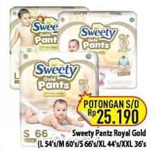 Promo Harga Sweety Gold Pants L54, M60, S66, XL44, XXL36 36 pcs - Hypermart