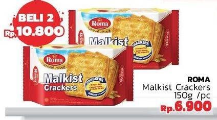 Promo Harga ROMA Malkist Crackers 135 gr - LotteMart