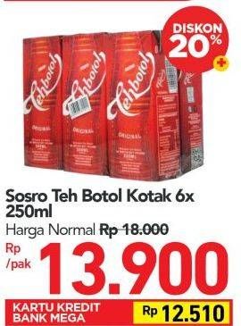 Promo Harga SOSRO Teh Botol Original 250 ml - Carrefour