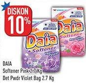 Promo Harga Daia Deterjen Bubuk + Softener Pink, + Softener Violet 2700 gr - Hypermart