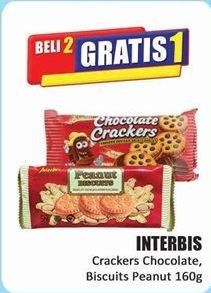 Promo Harga Interbis Chocolate Crackers/Interbis Peanut Crackers Biscuit   - Hari Hari