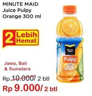 Promo Harga MINUTE MAID Juice Pulpy Orange per 2 botol 300 ml - Indomaret