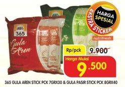 Promo Harga 365 Gula Stick Gula Aren, Gula Pasir per 40 pcs 8 gr - Superindo