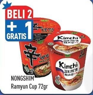 Promo Harga NONGSHIM Noodle Kimchi Ramyun 72 gr - Hypermart