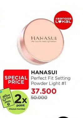 Promo Harga Hanasui Perfect Fit Setting Powder 01 Light 12 gr - Watsons