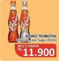 Promo Harga SOSRO Teh Botol Original, Less Sugar 450 ml - Alfamidi