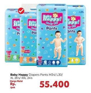 Promo Harga Baby Happy Body Fit Pants XL26, L30, M34, XXL24 24 pcs - Carrefour