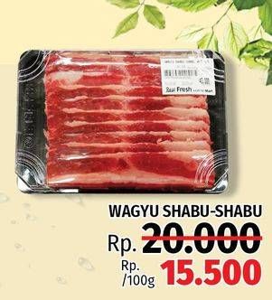 Promo Harga Sapi Shabu Shabu Wagyu per 100 gr - LotteMart