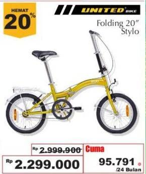 Promo Harga UNITED Folding Bike Stylo 20"  - Giant