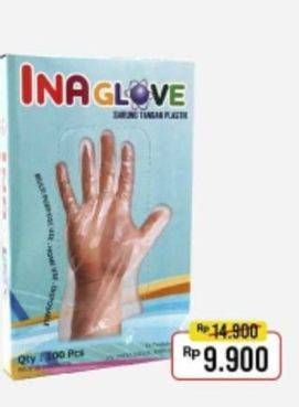 Promo Harga INA GLOVE Sarung Tangan Plastik 100 pcs - Alfamart