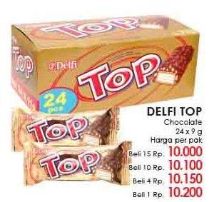 Promo Harga DELFI TOP Chocolate per 24 pcs 9 gr - LotteMart