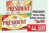 Promo Harga President Ambassador Butter Salted, Unsalted 200 gr - Hypermart