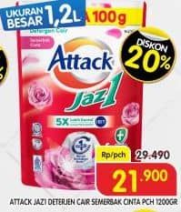 Promo Harga Attack Jaz1 DeterGel Semerbak Cinta 1200 gr - Superindo