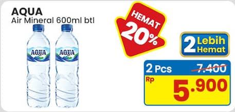 Promo Harga Aqua Air Mineral 600 ml - Indomaret