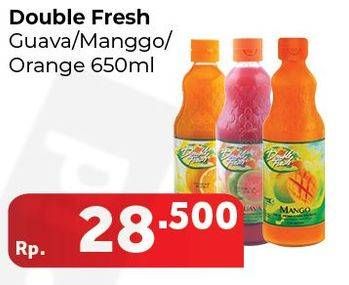 Promo Harga DOUBLE FRESH Drink Concentrate Guava, Mango, Orange 650 ml - Carrefour