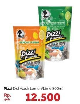 Promo Harga PIZZI Dishwashing Lemon, Lime 800 ml - Carrefour