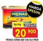 Promo Harga PRONAS Corned Beef Chili 198 gr - Superindo