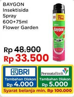 Promo Harga Baygon Insektisida Spray Flower Garden 600 ml - Indomaret