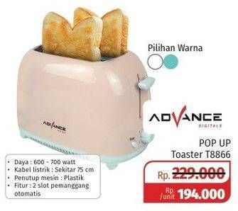 Promo Harga ADVANCE T8866 Pop Up Toaster  - Lotte Grosir