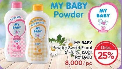 Promo Harga My Baby Baby Powder Sweet Floral, Fresh Fruity 150 gr - Guardian