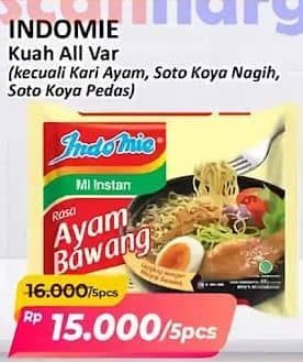 Promo Harga Indomie Mi Kuah Kecuali Kari Ayam, Kecuali Soto Koya Nagih, Kecuali Soto Koya Dower Pedas 72 gr - Alfamart