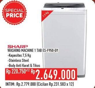 Promo Harga SHARP ES-F950P-GY | Washing Machine  - Hypermart