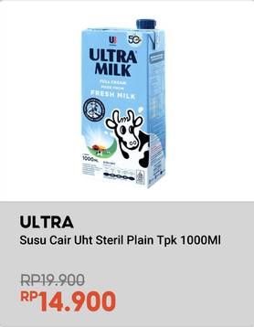 Promo Harga Ultra Milk Susu UHT Full Cream 1000 ml - Indomaret