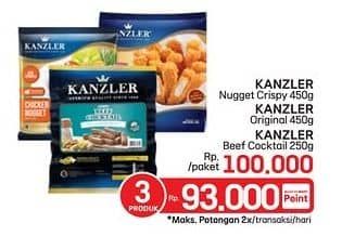 Promo Harga Kanzler Chicken Nugget Ori + Crispy + Kanzler Cocktail  - LotteMart