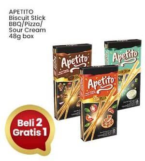 Promo Harga Apetito Biscuit Stick BBQ, Pizza, Sour Cream 48 gr - Indomaret