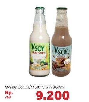 Promo Harga V-SOY Soya Bean Milk Multi Grain, Cocoa 300 ml - Carrefour
