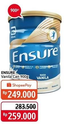 Promo Harga ENSURE Nutrition Powder FOS Vanila 900 gr - Alfamidi