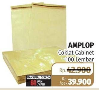 Promo Harga Amplop Coklat Cabinet 100 pcs - Lotte Grosir