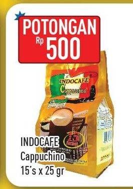 Promo Harga Indocafe Cappuccino per 15 sachet 25 gr - Hypermart