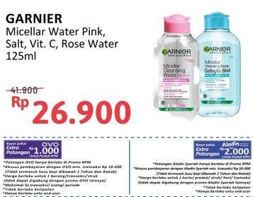 Promo Harga Garnier Micellar Water Pink, Vitamin C, Rose, Blue 125 ml - Alfamidi