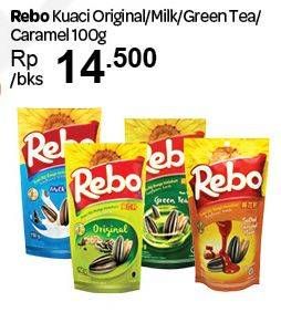 Promo Harga REBO Kuaci Bunga Matahari Original, Green Tea, Milk, Caramel 100 gr - Carrefour