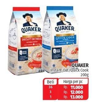 Promo Harga QUAKER Oatmeal Quick Cooking, Instant 200 gr - Lotte Grosir