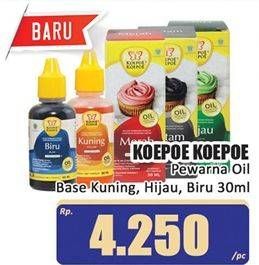 Promo Harga Koepoe Koepoe Pewarna Makanan Oil Based Biru, Hijau, Kuning 30 ml - Hari Hari