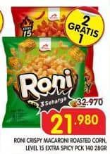 Promo Harga Roni Crispy Macaroni Roasted Corn, Extra Spicy 140 gr - Superindo