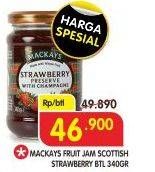 Promo Harga MACKAYS Jam Raspberry, Strawberry 340 gr - Superindo