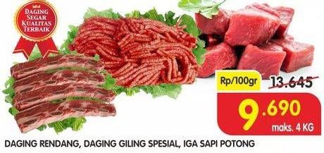Promo Harga Daging Rendang / Giling Spesial / Iga Sapi (Potong)  - Superindo