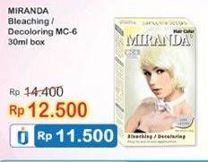 Promo Harga MIRANDA Hair Color MC6 Bleaching 30 ml - Indomaret