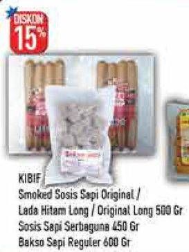 Promo Harga KIBIF Smoked Sosis Sapi/ Sosis Sapi Serbaguna/ Bakso Sapi Regular  - Hypermart