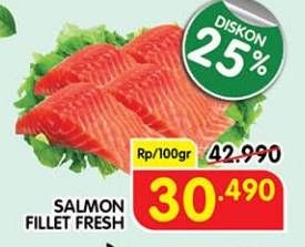 Promo Harga Salmon Fillet per 100 gr - Superindo