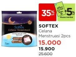 Promo Harga Softex Celana Menstruasi 2 pcs - Watsons